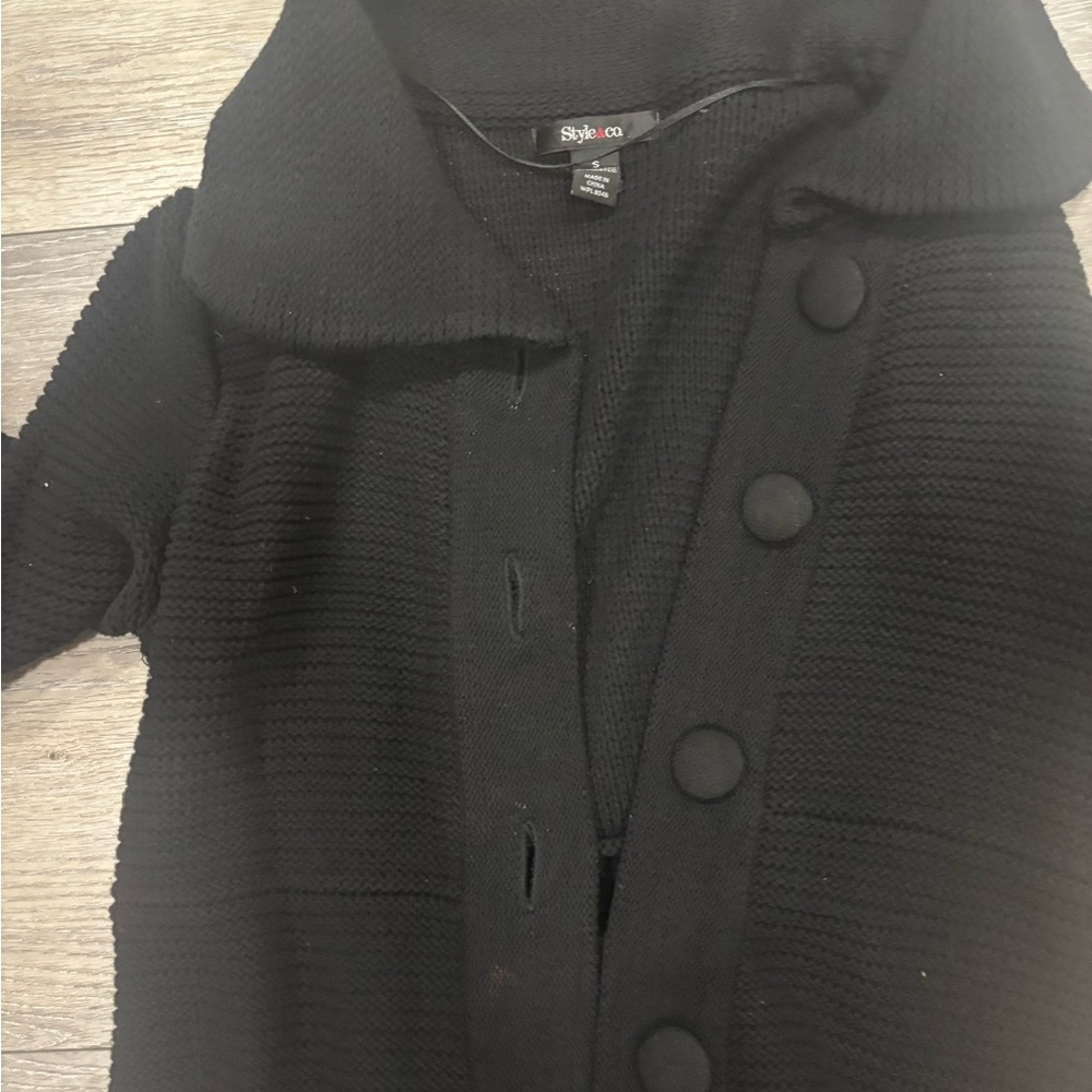 Style & Co. Black Knit long sweater/ cardigan